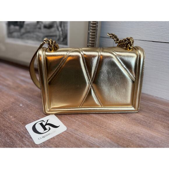 Dolce & Gabbana Gold Small Devotion Shoulder Bag EUC - Picture 4 of 8